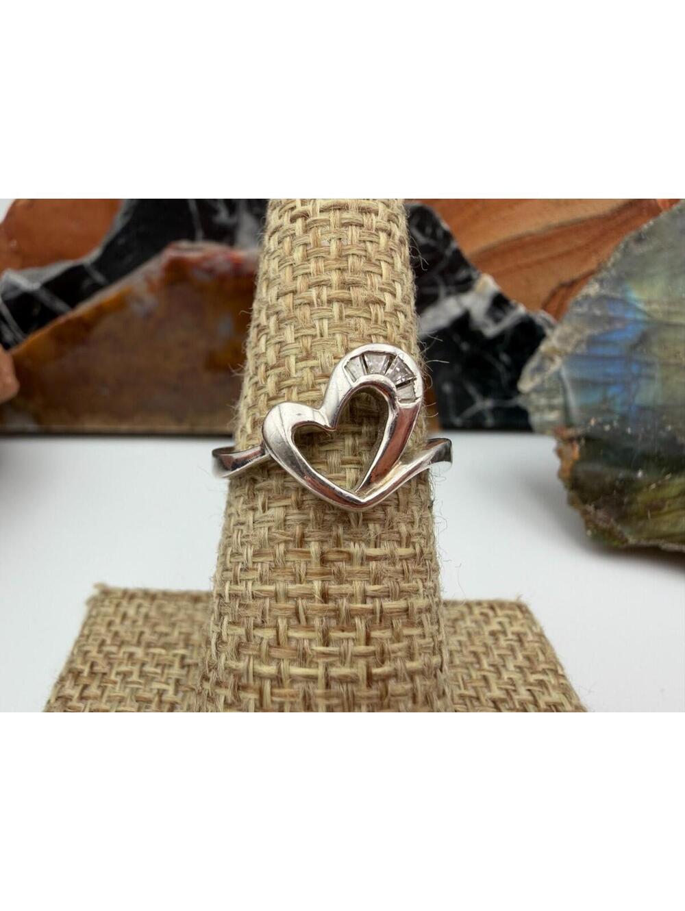 RS Covenant Sterling Silver "Promise" Heart with CZ Diamonds Stamped 925 Ring